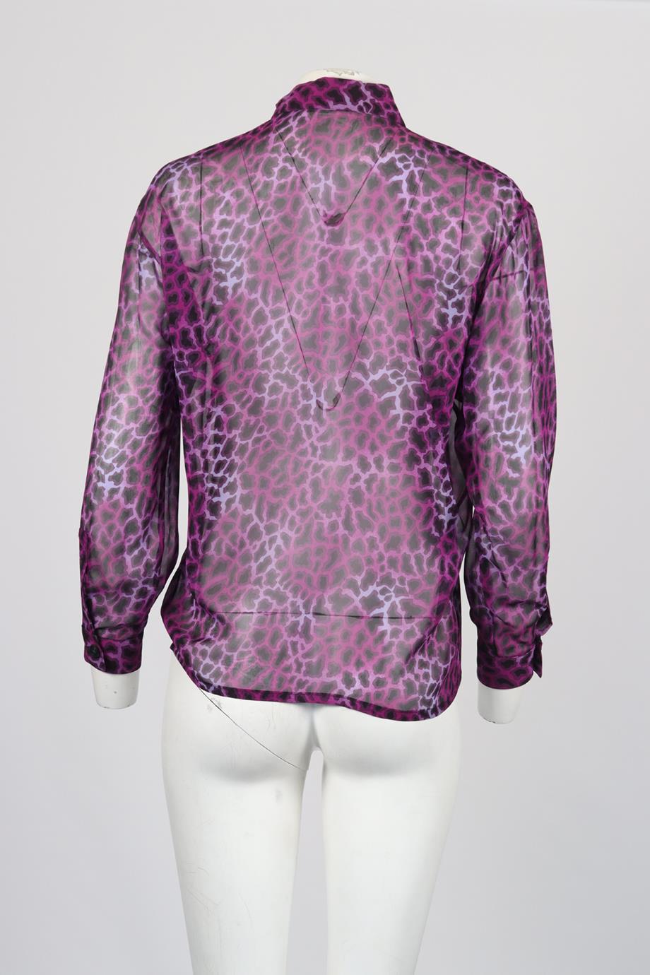 GIANNI VERSACE VINTAGE PRINTED SILK SHIRT IT 46 UK 14