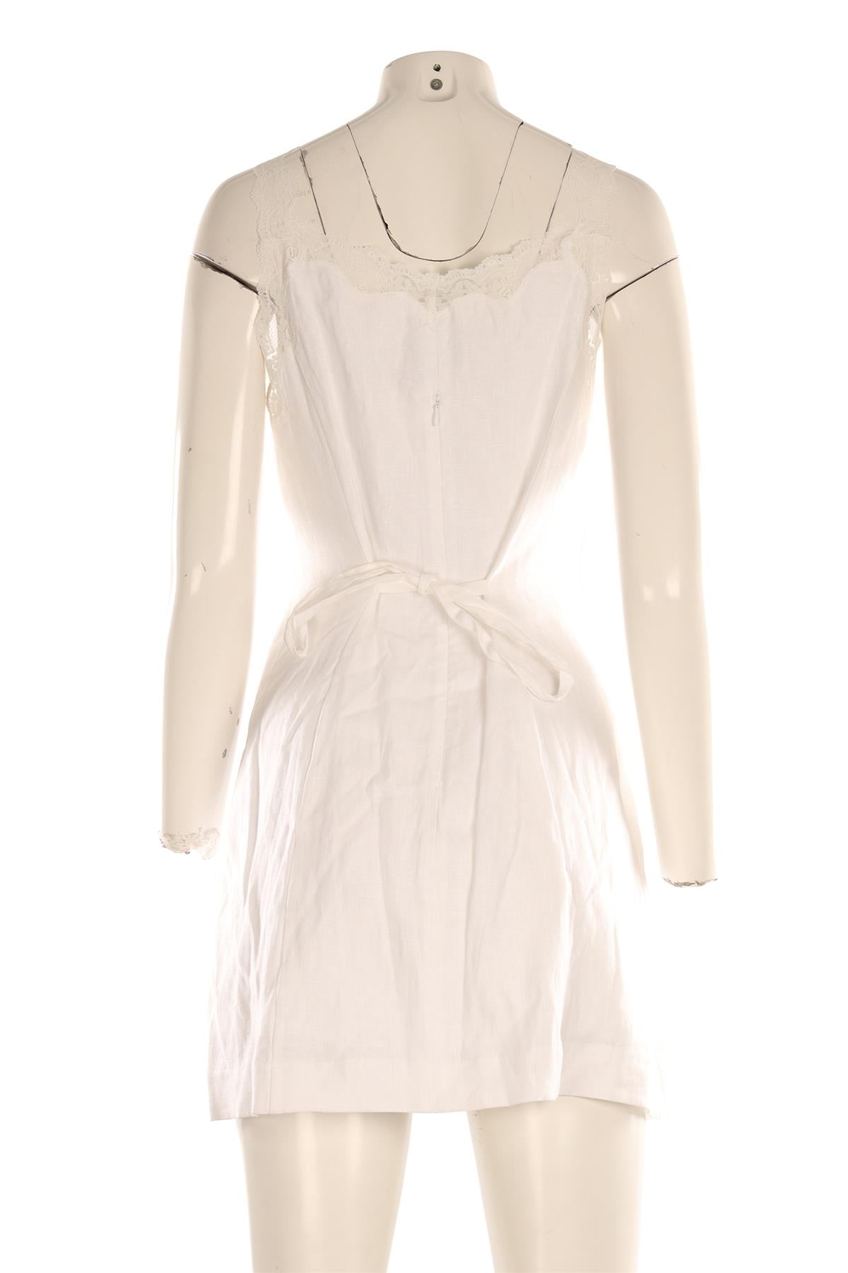REFORMATION WHITE LINEN MINI DRESS US 4 UK 8