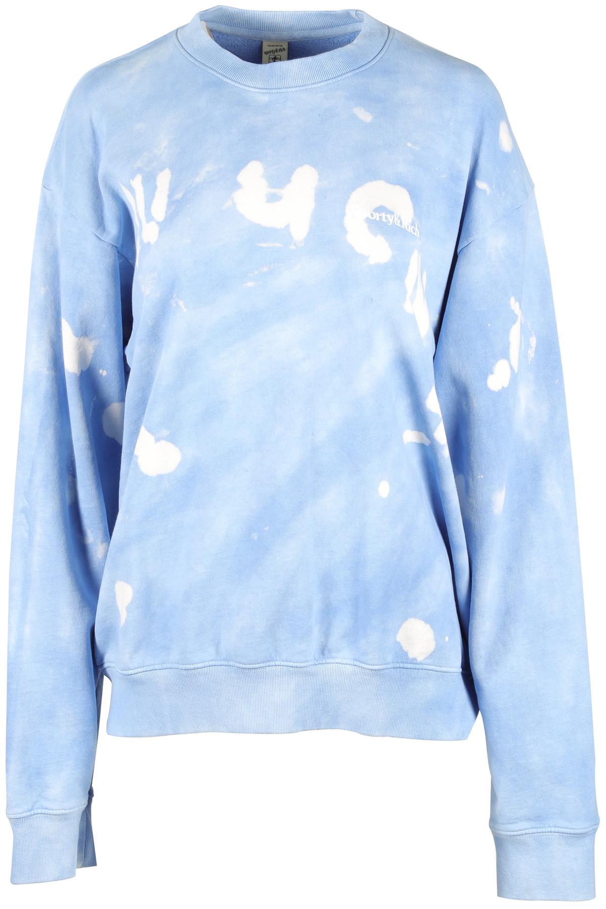 SPORTY & RICH BLUE COTTON SWEATSHIRT MEDIUM