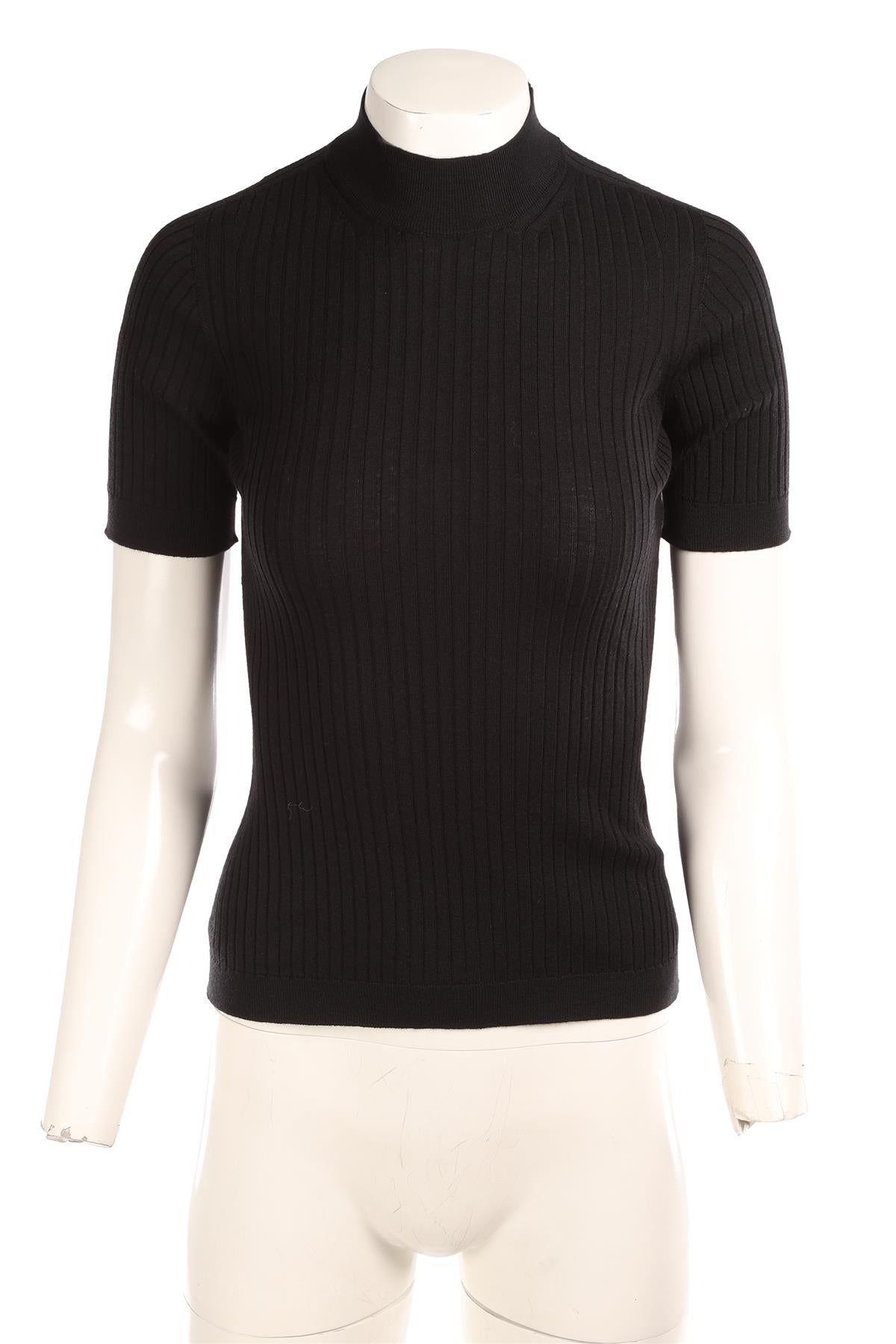 VERSACE BLACK WOOL TOP IT 42 UK 10