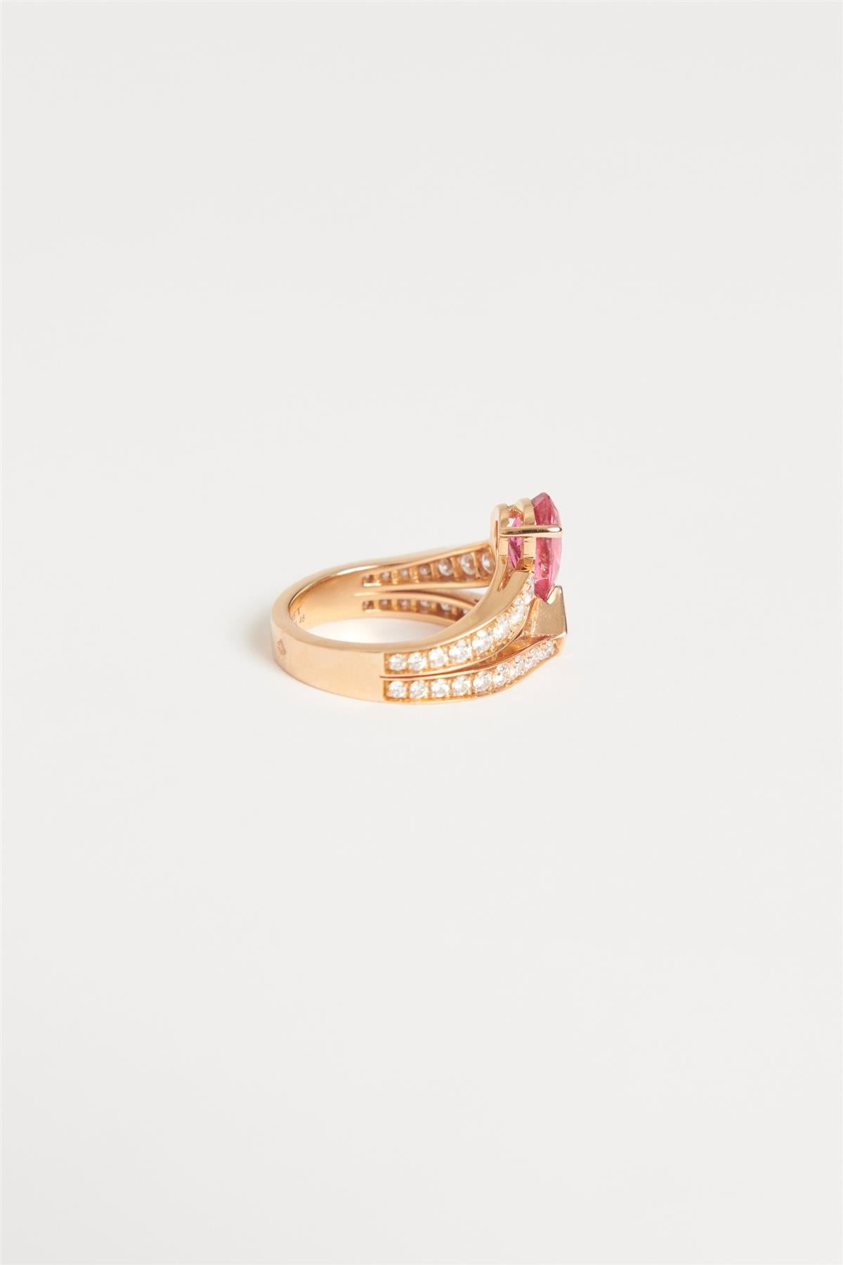 CHAUMET PINK JOSÉPHINE TIARA 18K ROSE GOLD, RUBELLITE AND DIAMOND RING