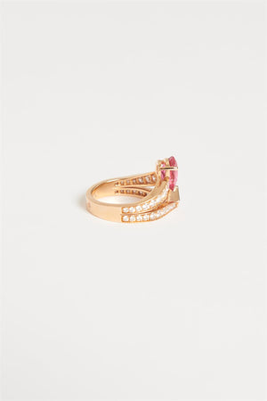 CHAUMET PINK JOSÉPHINE TIARA 18K ROSE GOLD, RUBELLITE AND DIAMOND RING