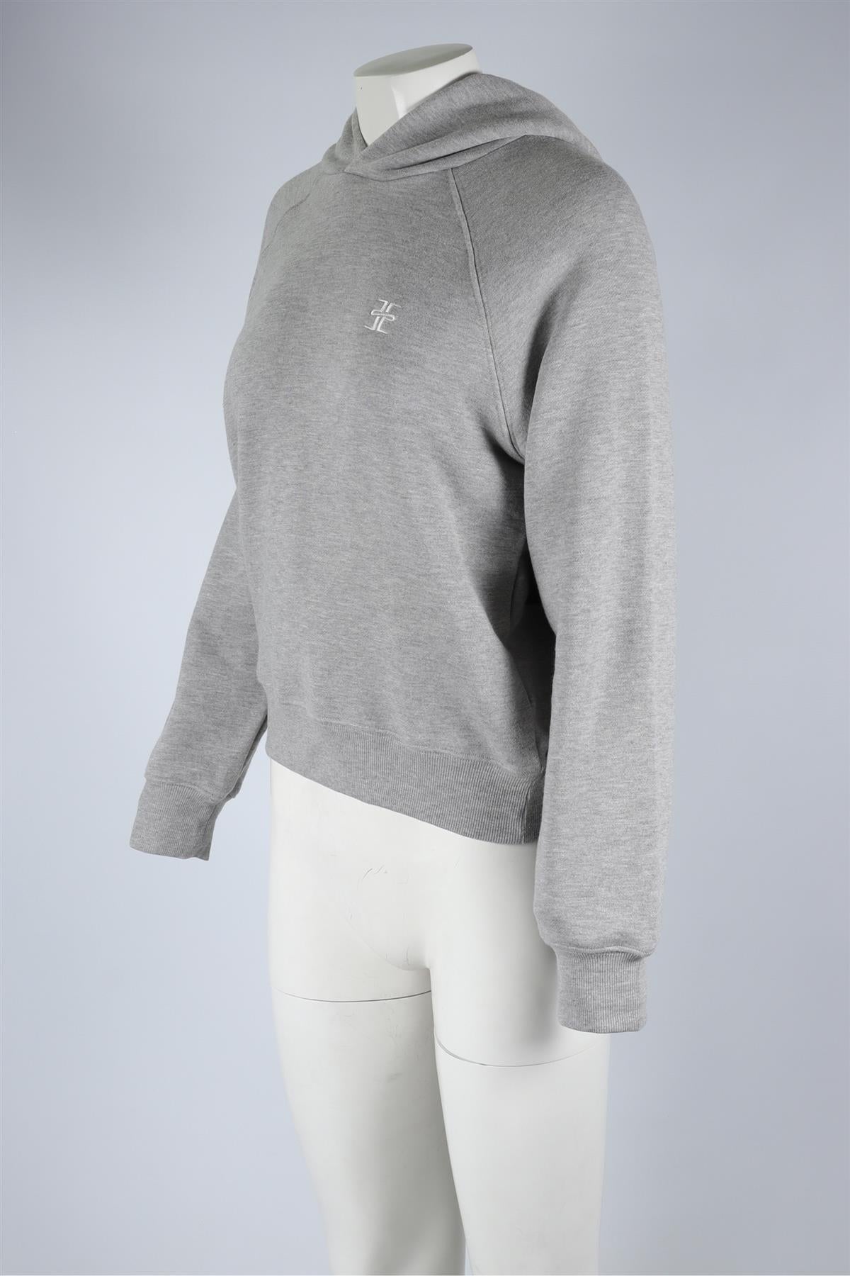 ETERNE GREY COTTON HOODIE LARGE