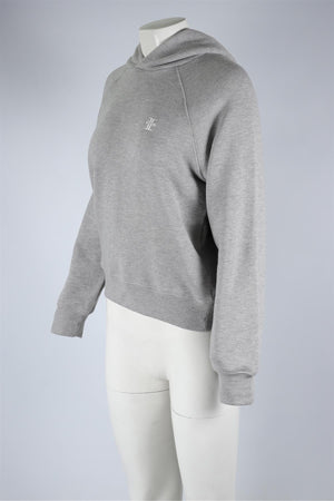 ETERNE GREY COTTON HOODIE LARGE
