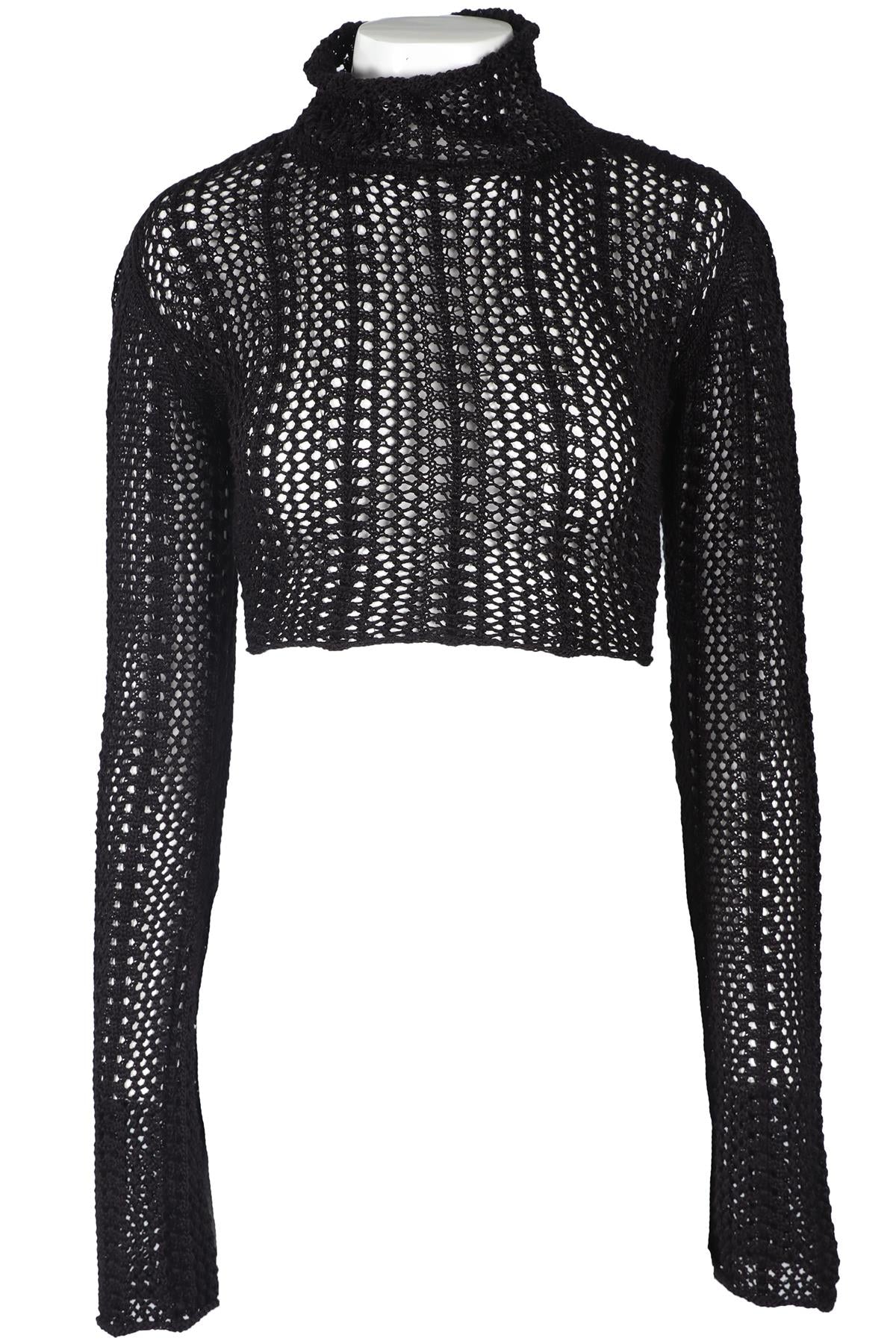 SAVANNAH MORROW BLACK CROCHET TOP SMALL