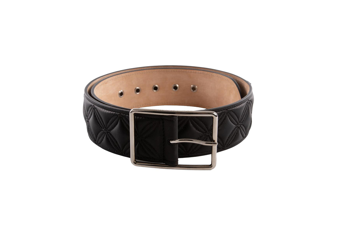 ALEXANDER MCQUEEN BLACK LEATHER WAIST BELT 85CM