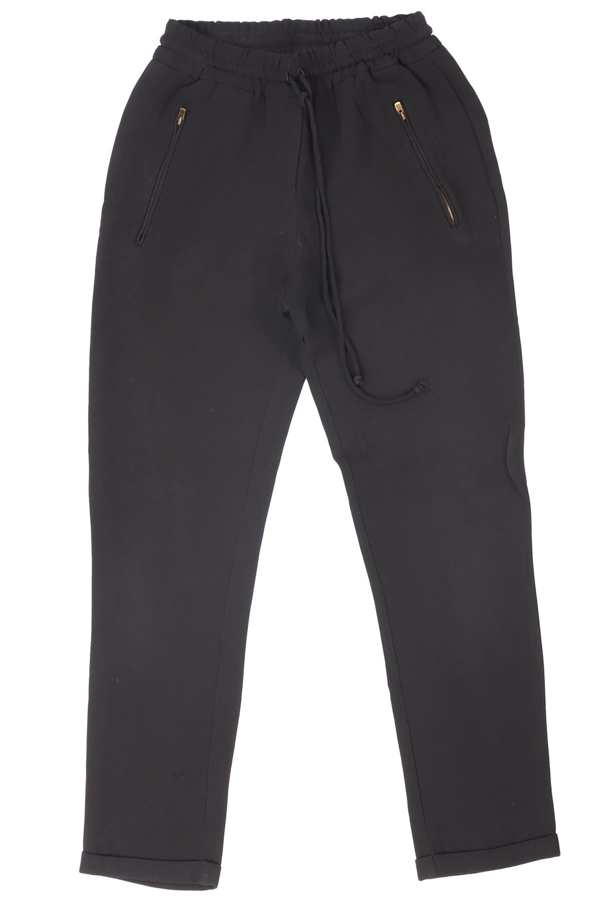 STELLA MCCARTNEY BLACK CREPE TAPERED PANTS IT 34 UK 2