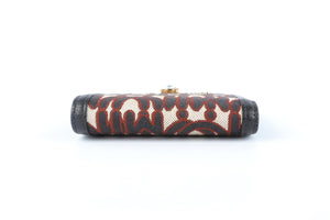 MIU MIU BLACK MADRAS JACQUARD WALLET