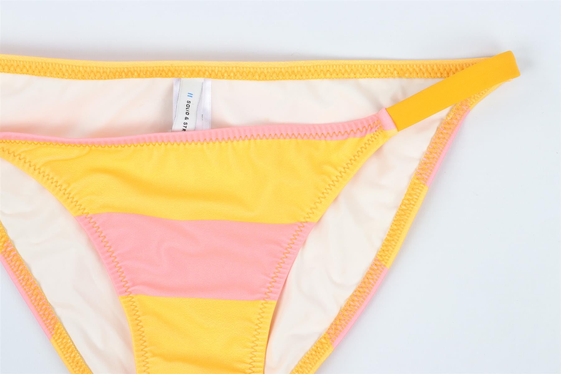 SOLID & STRIPED ORANGE BIKINI BOTTOMS SMALL