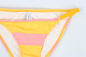 SOLID & STRIPED ORANGE BIKINI BOTTOMS SMALL