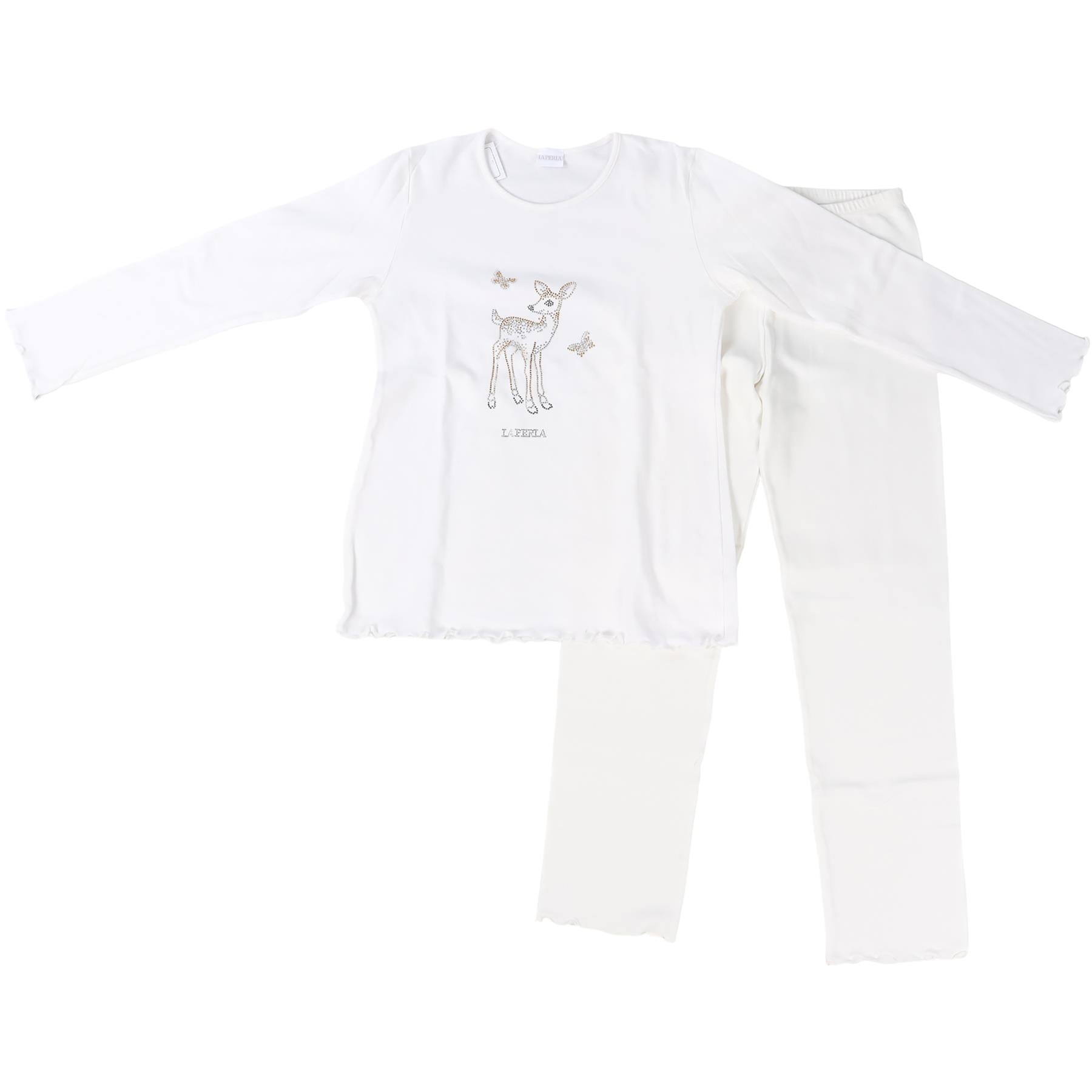 LA PERLA WHITE KIDS GIRLS PYJAMA SET 12 YEARS