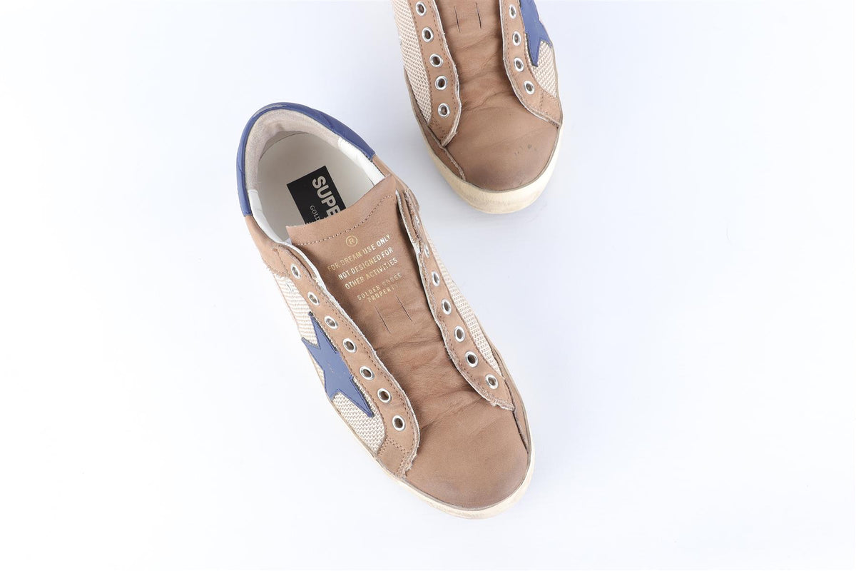 GOLDEN GOOSE BROWN SUPER STAR LEATHER SNEAKERS EU 40 UK 7 US 10