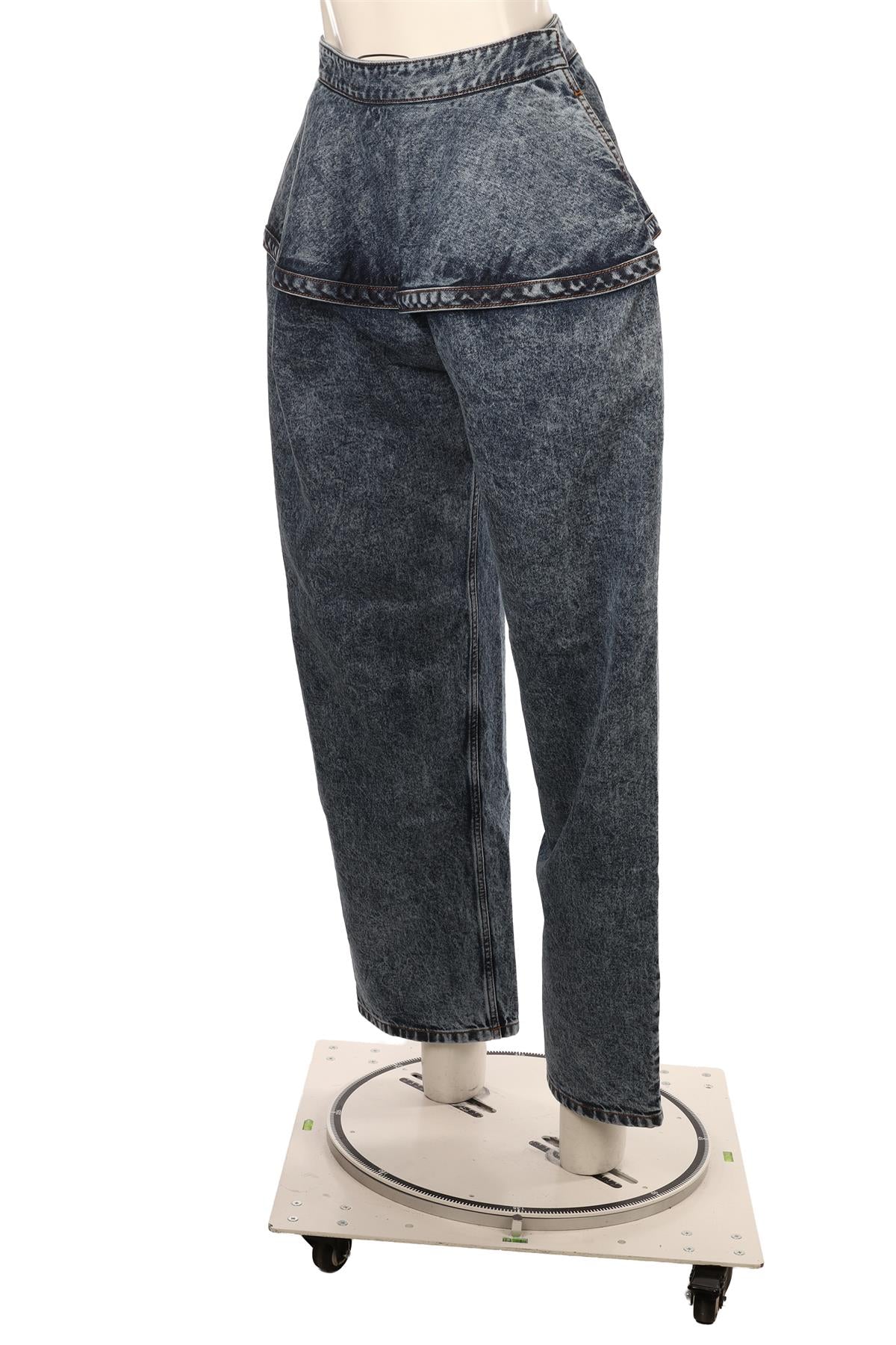 ALAÏA BLUE 2025 HIGH RISE WIDE LEG PANTS FR 34 UK 6