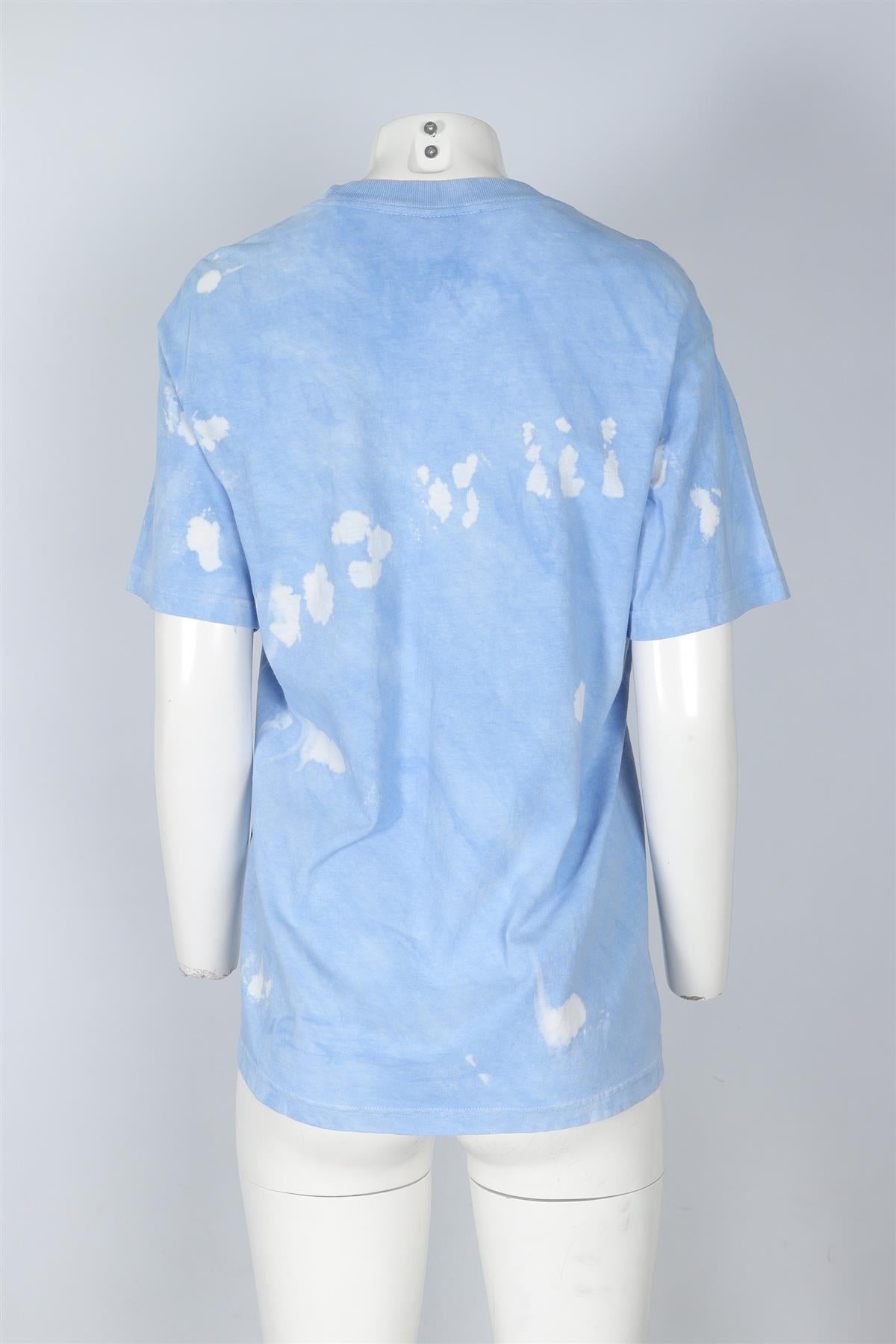 SPORTY & RICH BLUE COTTON T-SHIRT MEDIUM