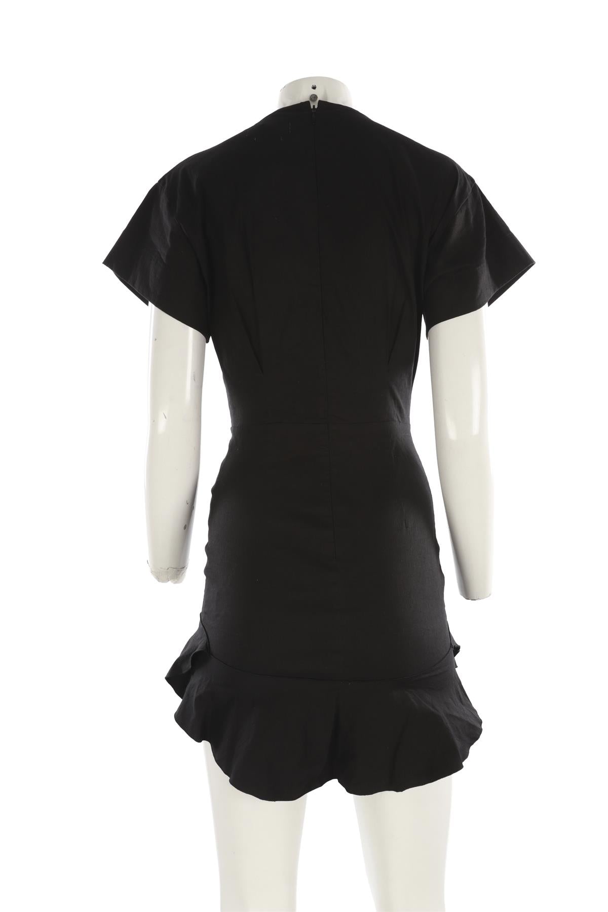 ISABEL MARANT ÉTOILE BLACK COTTON MINI DRESS FR 36 UK 8
