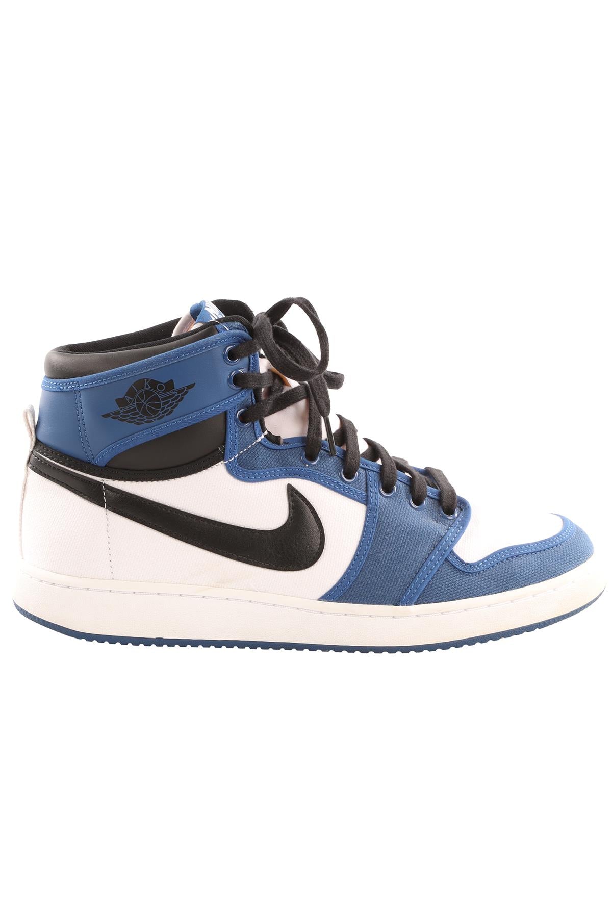 NIKE BLUE MEN'S JORDAN 1 KO STORM BLUE SNEAKERS UK 9.5