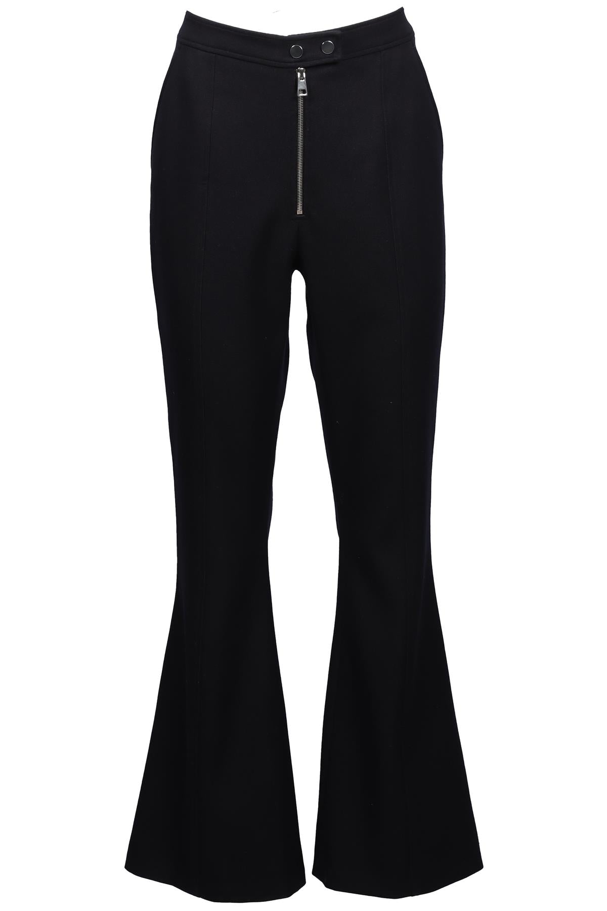 A.L.C. NAVY WOOL BLEND FLARED PANTS US 10 UK 14