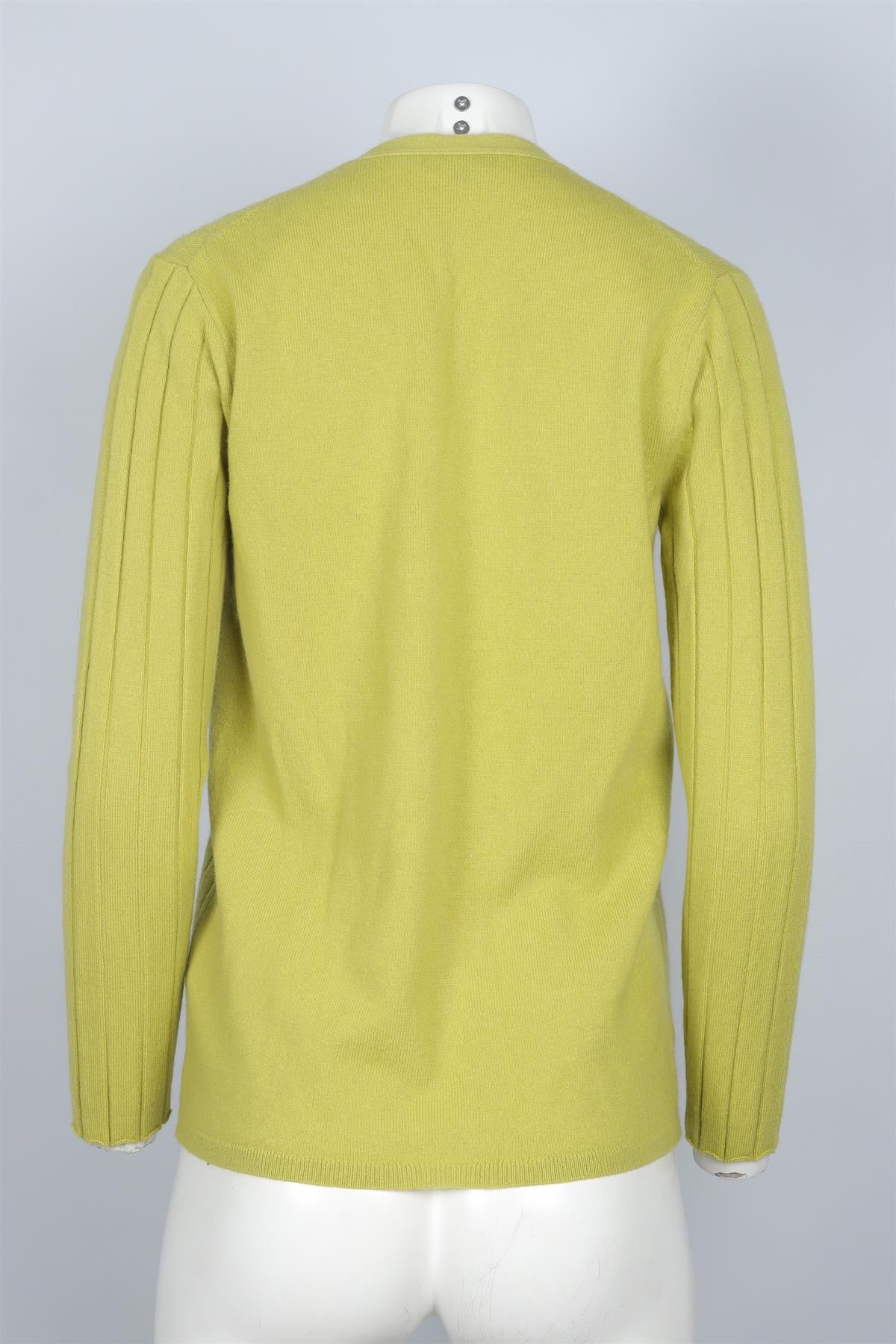 LAFAYETTE 148 GREEN CASHMERE CARDIGAN SMALL