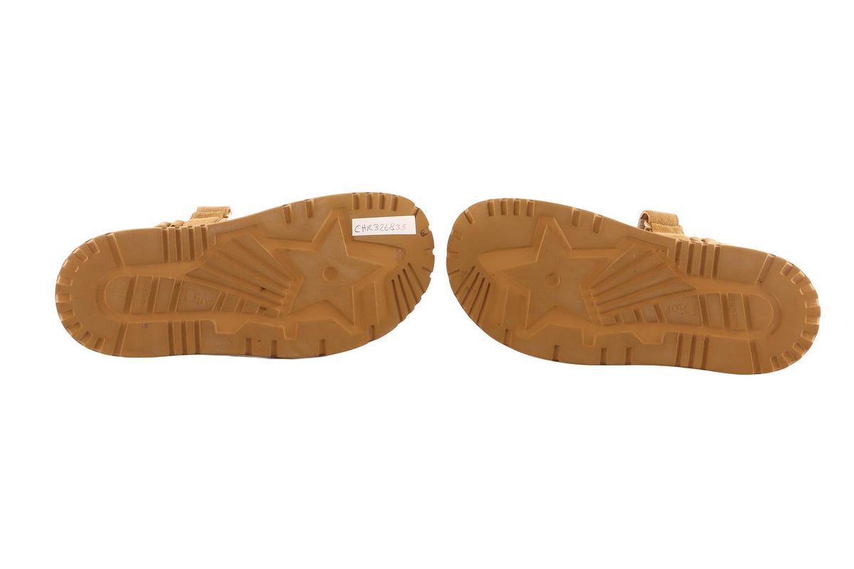 CHRISTIAN DIOR TAN DIORACT SUEDE SANDALS EU 38 UK 5 US 8