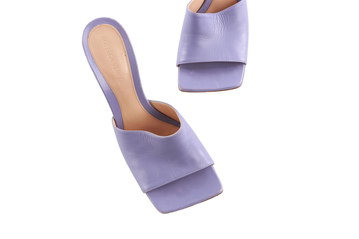 BOTTEGA VENETA PURPLE LEATHER MULES EU 38.5 UK 5.5 US 8.5