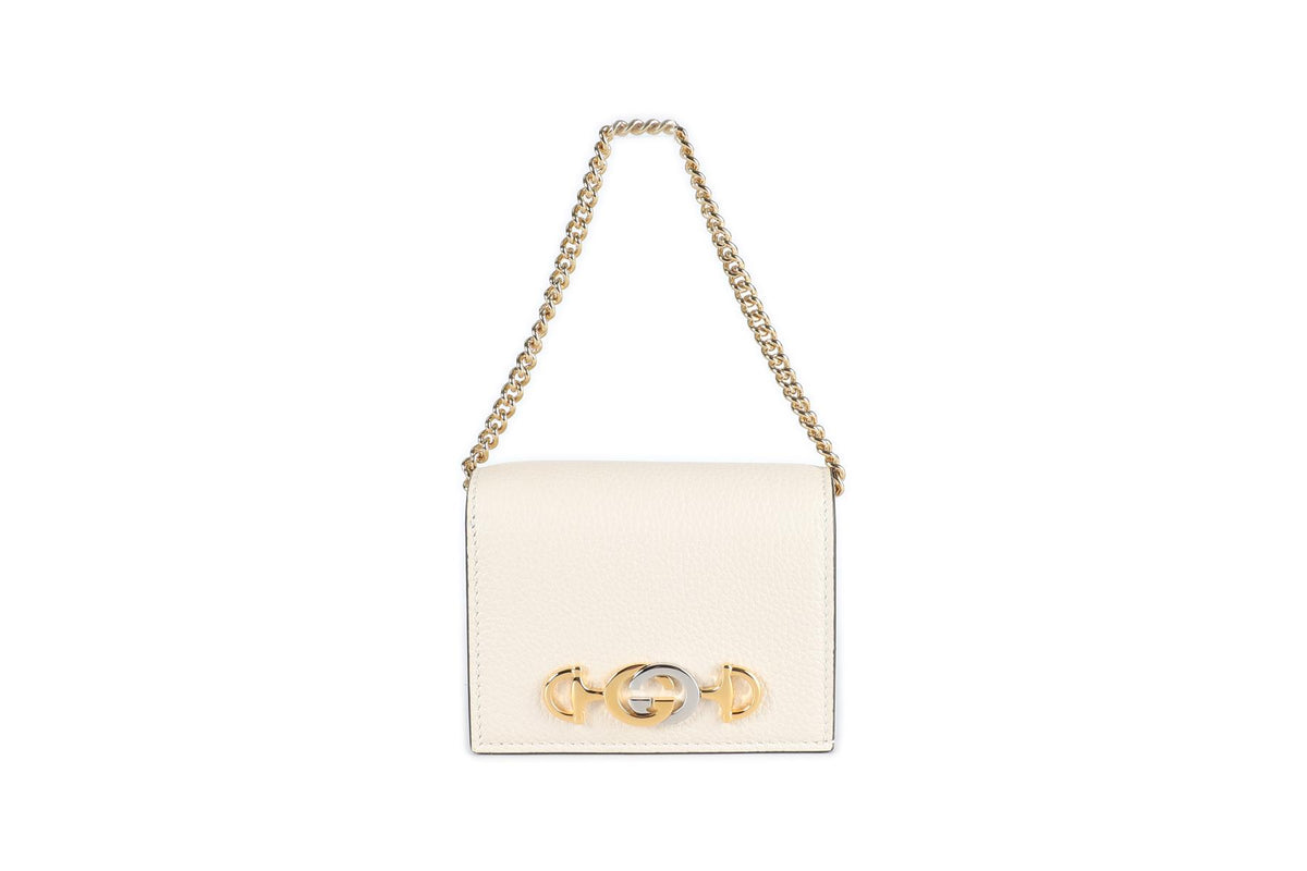 GUCCI CREAM ZUMI GG LEATHER WALLET