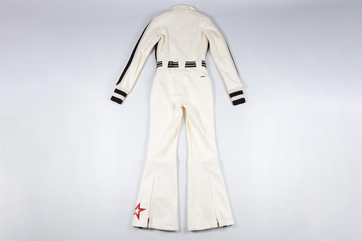 PERFECT MOMENT IVORY FAUX LEATHER SKI SUIT SMALL