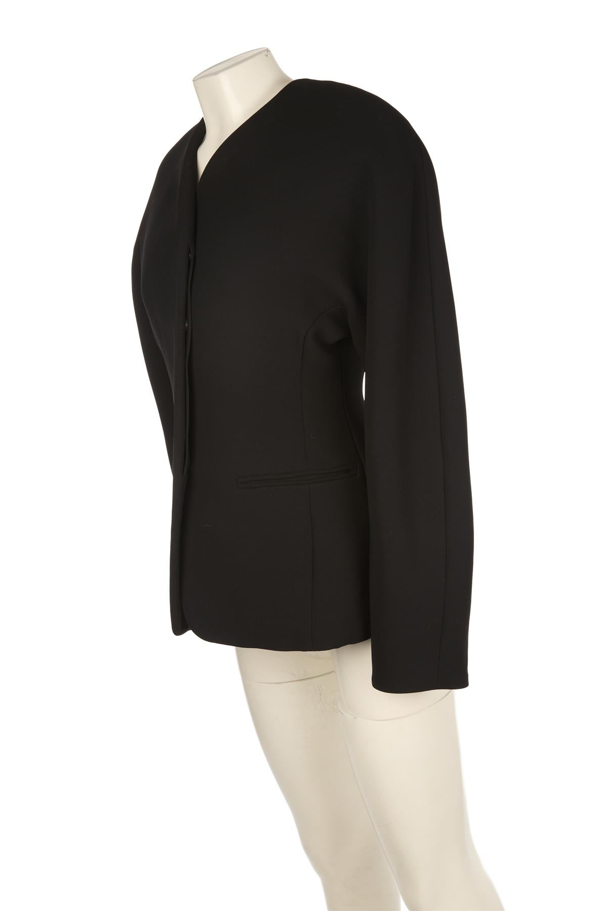 JACQUEMUS BLACK CREPE JACKET FR 36 UK 8