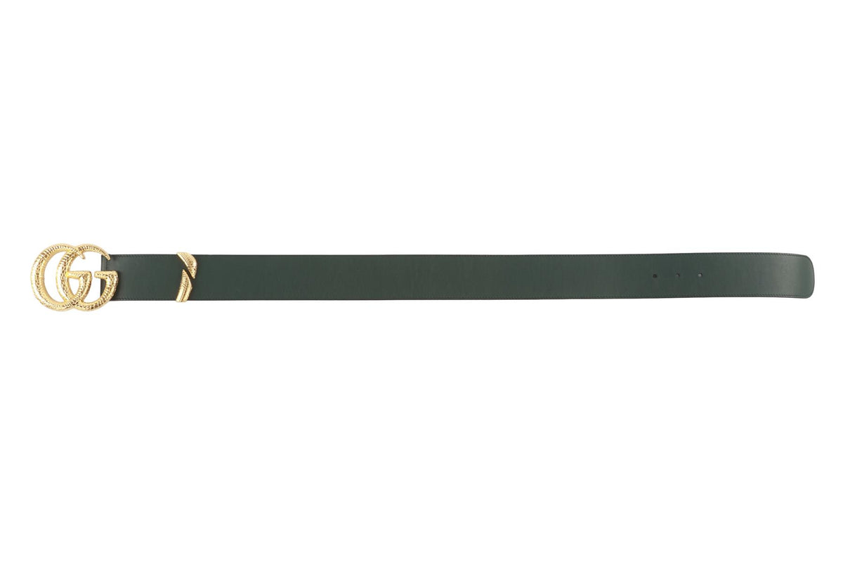 GUCCI GREEN GG LEATHER WAIST BELT 70CM