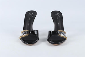GIUSEPPE ZANOTTI BLACK LEATHER SANDALS EU 38 UK 5 US 8