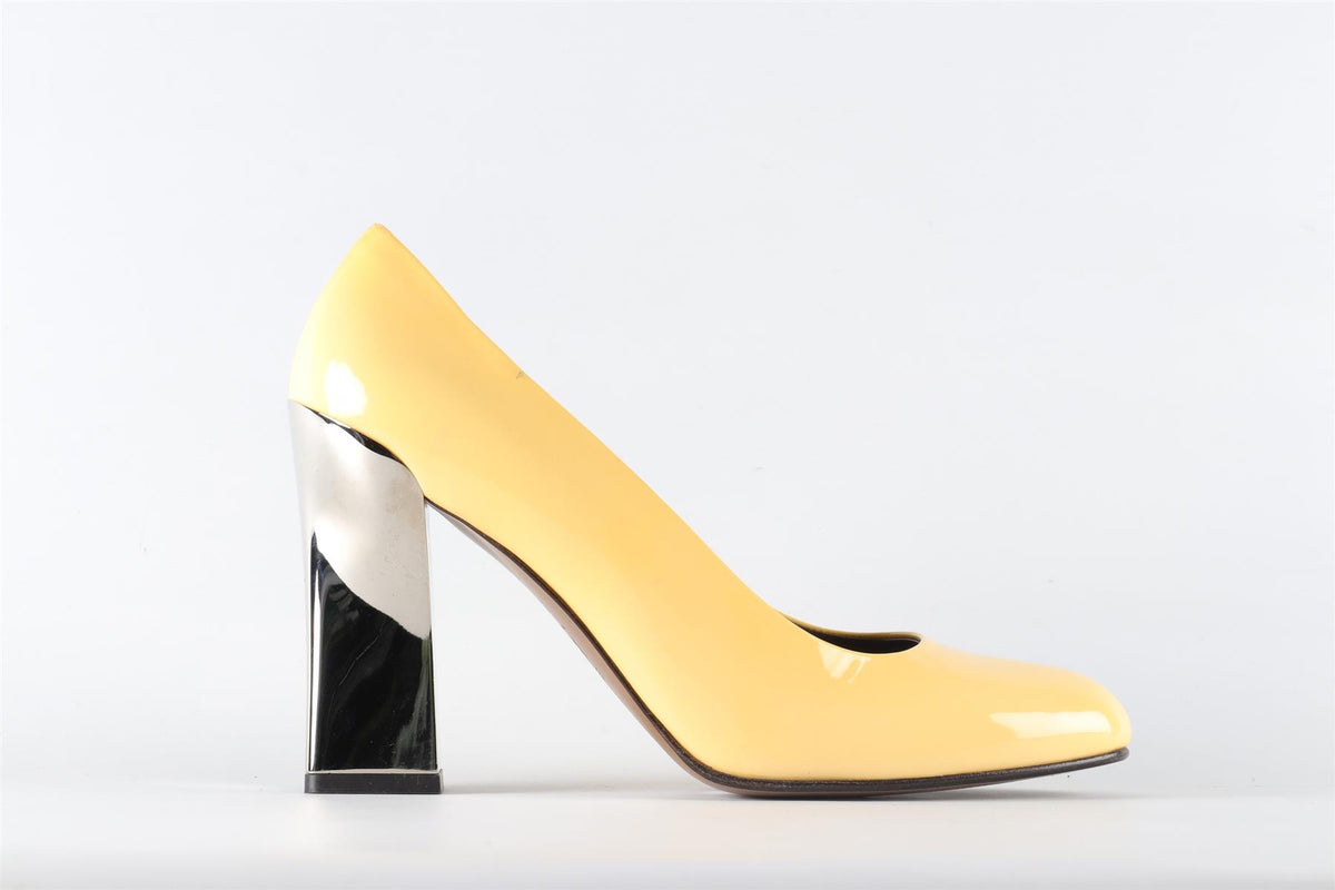 MARNI YELLOW PATENT LEATHER PUMPS EU 39.5 UK 6.5 US 9.5