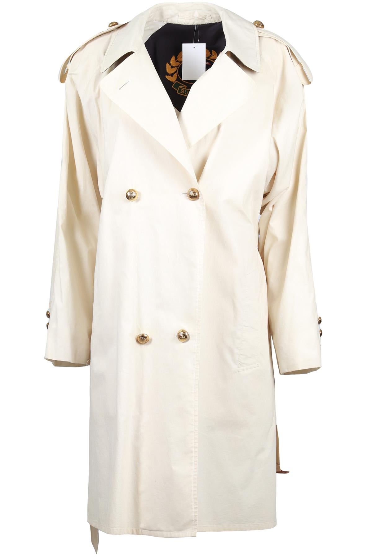 BURBERRY PROPORSUM CREAM VINTAGE COTTON TRENCH COAT IT 42 UK 10