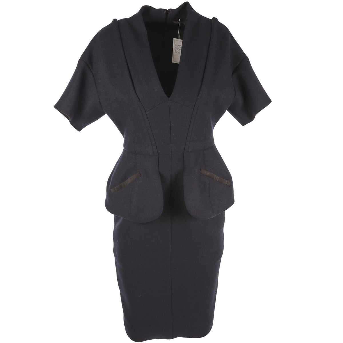 MARC JACOBS NAVY WOOL MIDI DRESS US 4 UK 8