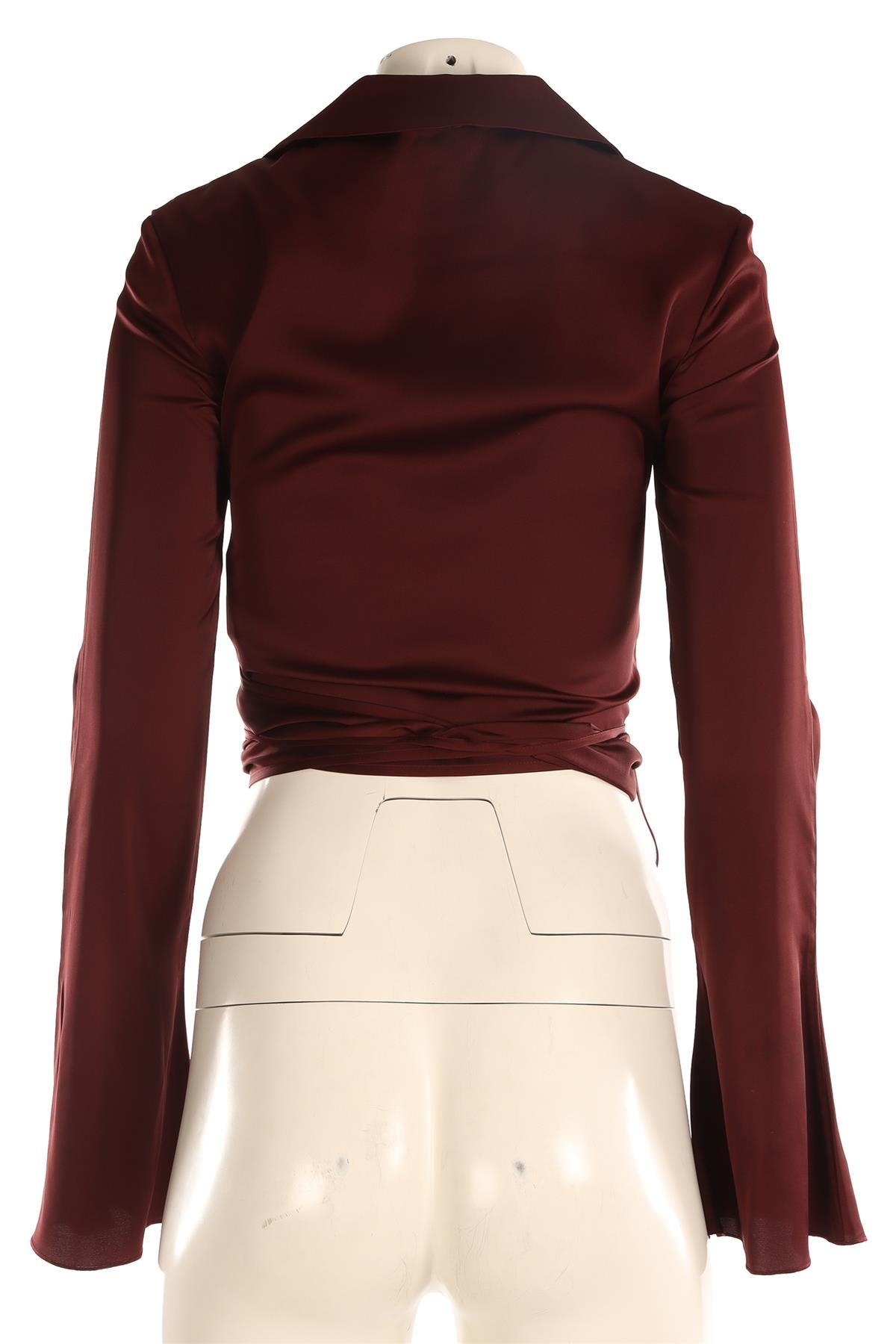 ACNE STUDIOS BURGUNDY SILK SHIRT EU 34 UK 6