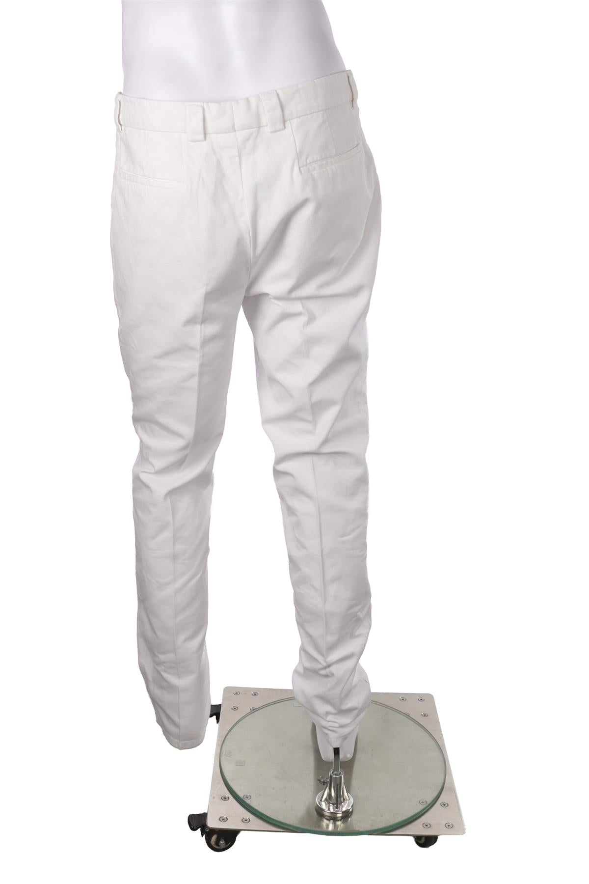 BRUNELLO CUCINELLI WHITE MEN'S COTTON STRAIGHT LEG PANTS IT 50 UK 34 FR 42