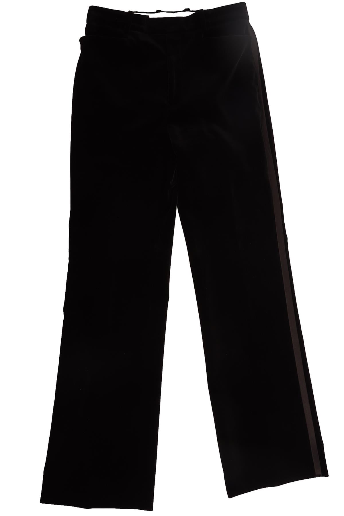 GUCCI BLACK VELVET STRAIGHT LEG PANTS IT 44 UK 12
