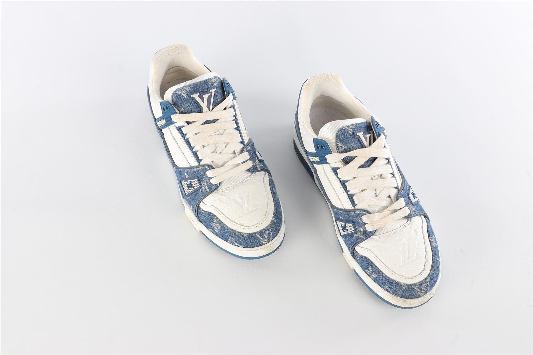 LOUIS VUITTON BLUE LV MONOGRAM DENIM SNEAKERS EU 38 UK 5 US 8