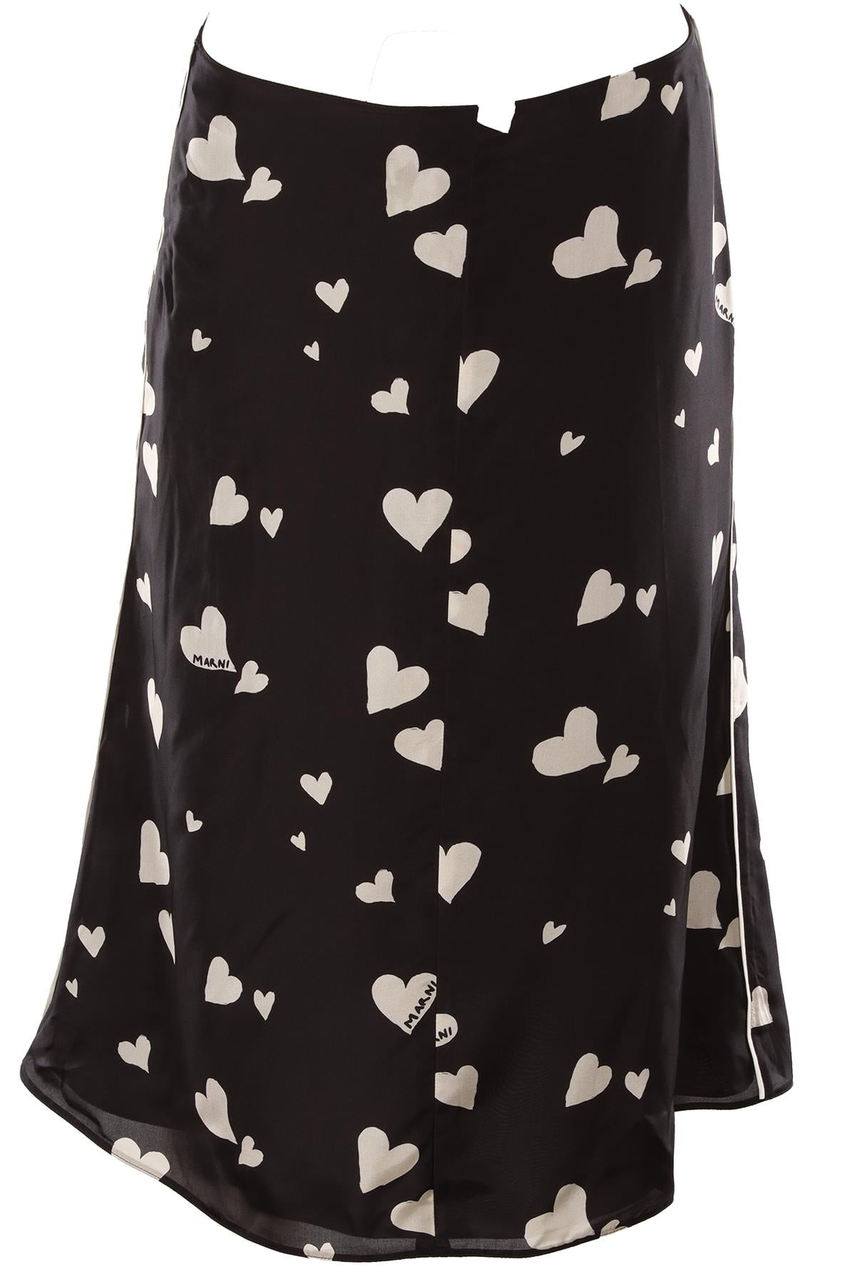 MARNI BLACK SILK MIDI SKIRT IT 40 UK 8
