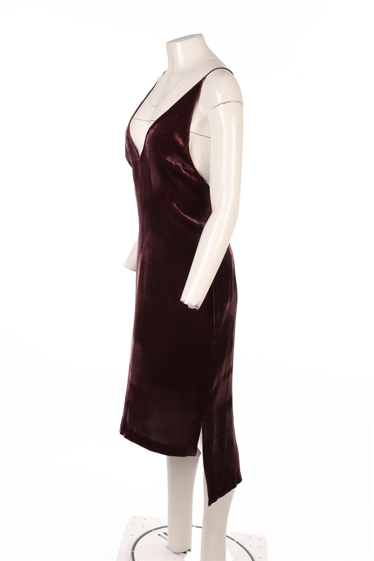 DION LEE PURPLE VELVET MIDI DRESS UK 10