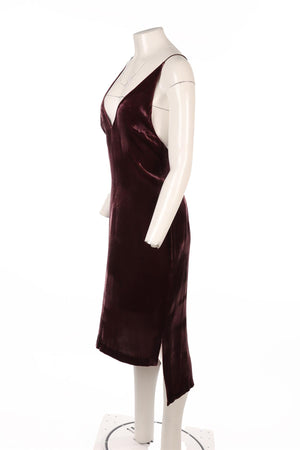 DION LEE PURPLE VELVET MIDI DRESS UK 10