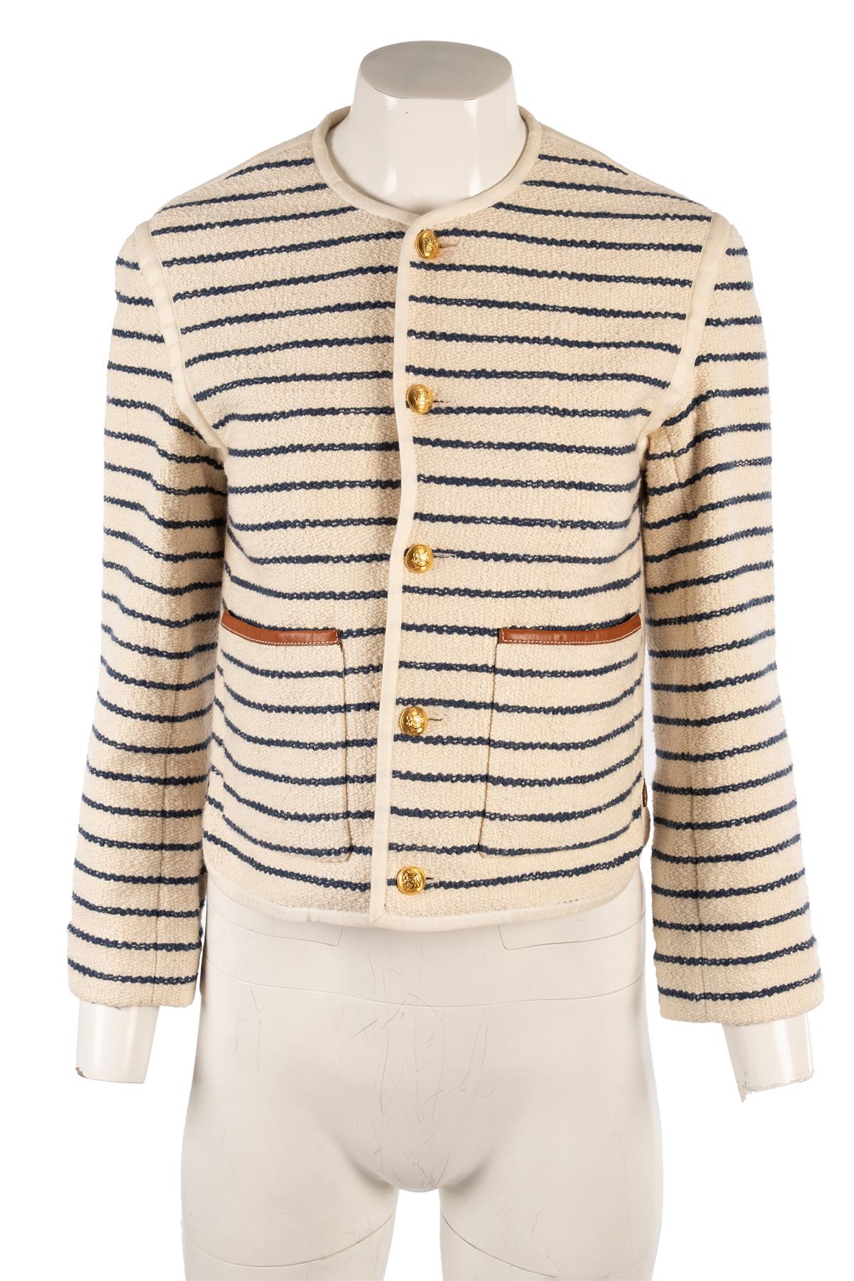 CELINE CREAM COTTON JACKET FR 34 UK 6