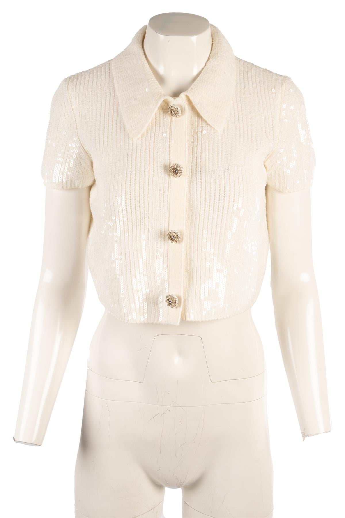 SELF-PORTRAIT WHITE SEQUIN TOP SMALL