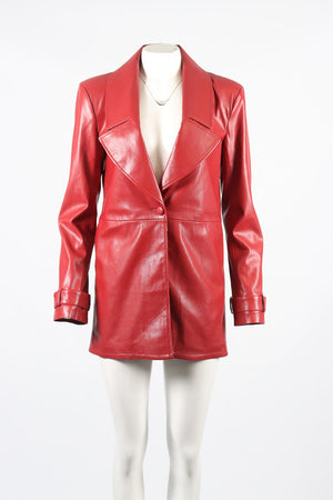 HOUSE OF HARLOW 1960 FAUX LEATHER BLAZER XSMALL