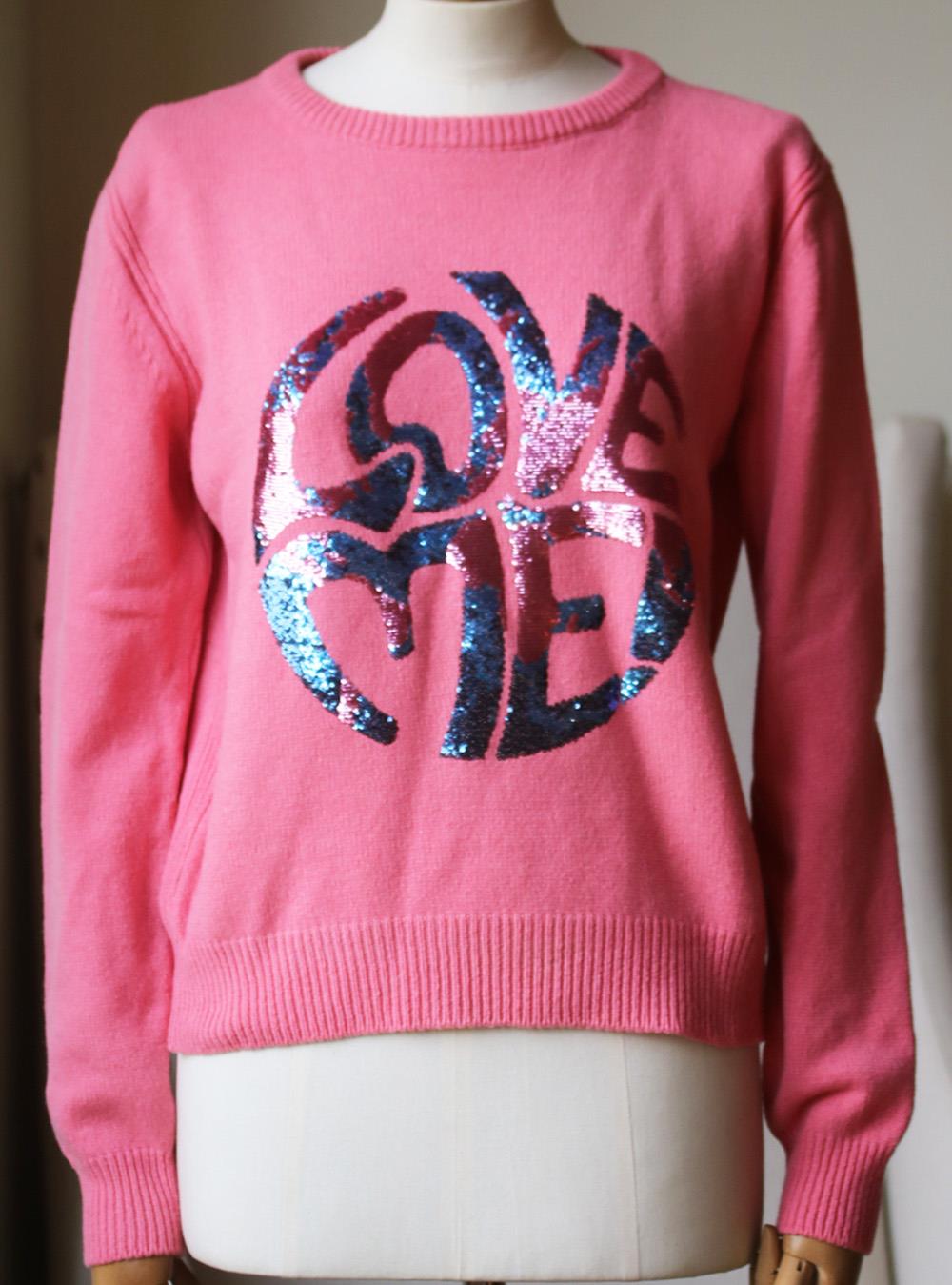 ALBERTA FERRETTI LOVE ME CASHMERE KNITTED SWEATER IT 44 UK 12