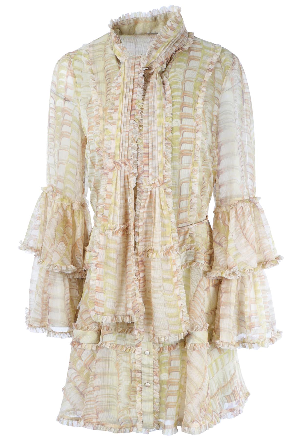 ALEXIS MULTI CHIFFON MINI DRESS MEDIUM