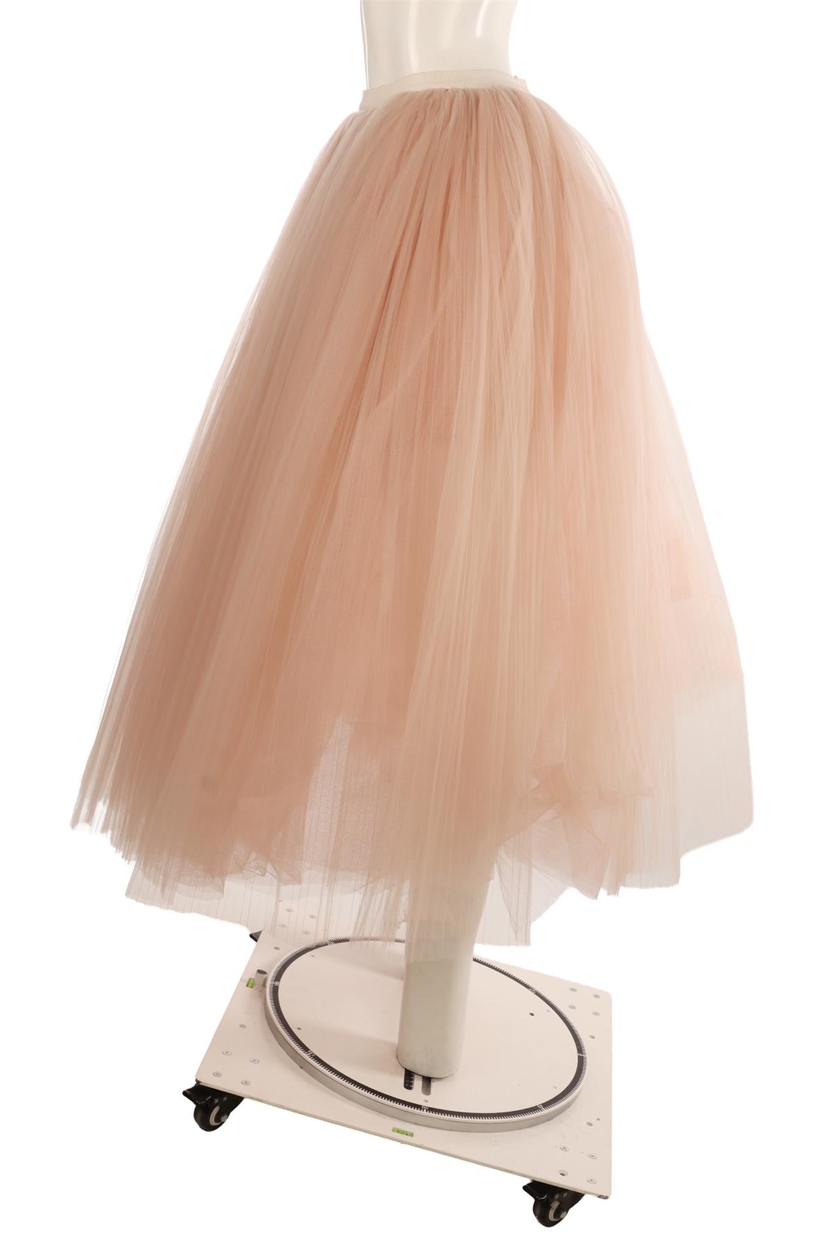 KHAITE PINK TULLE MIDI SKIRT SMALL
