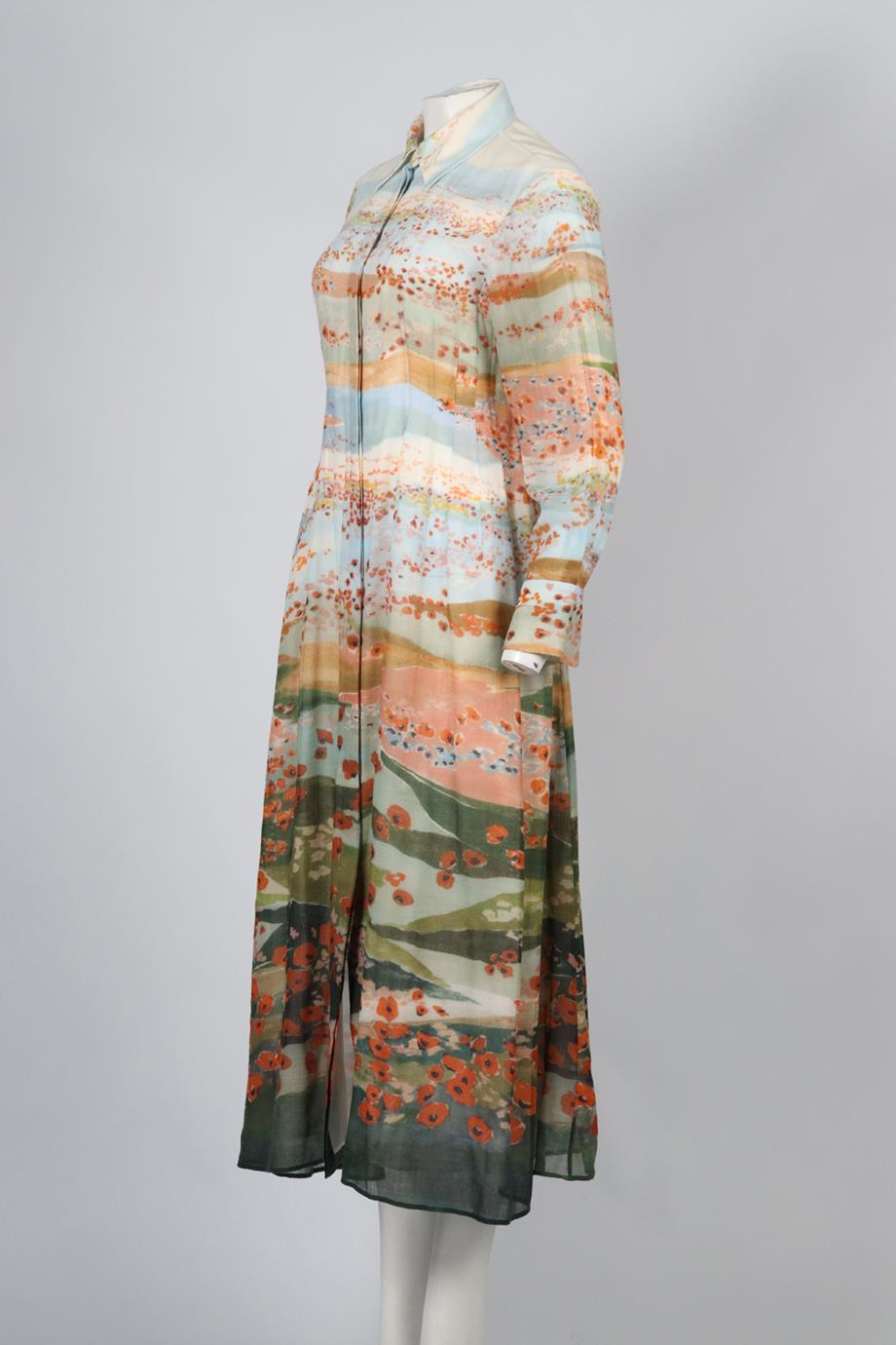 CHLOÉ PRINTED WOOL MAXI DRESS FR 38 UK 10
