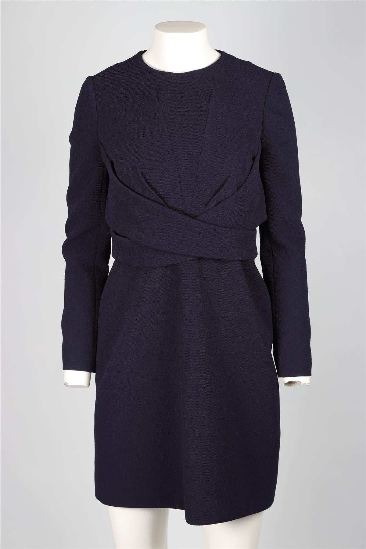 EMILIA WICKSTEAD NAVY CREPE MINI DRESS UK 14