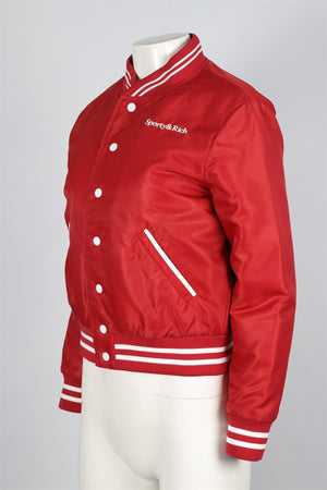 SPORTY & RICH RED SHELL BOMBER JACKET SMALL