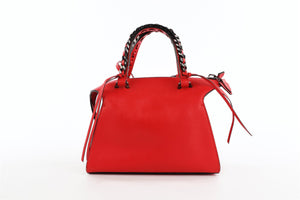 ELENA GHISELLINI RED LEATHER TOTE BAG