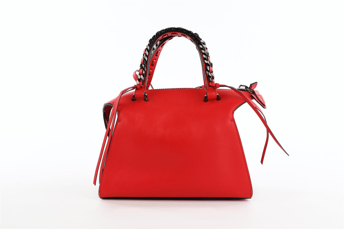 ELENA GHISELLINI RED LEATHER TOTE BAG